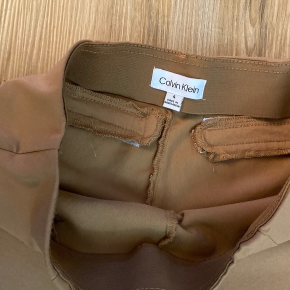 😍😍Calvin Klein Professional Camel Mid-Rise Stretch Flattering Women's Trousers - Picture 3 of 10